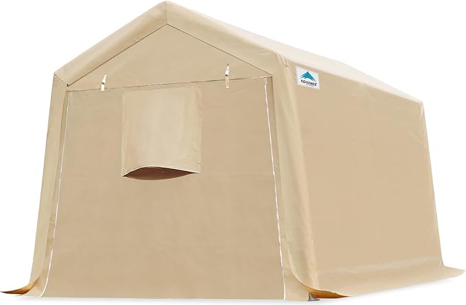 ADVANCE OUTDOOR 8X14 ft Steel Metal Peak Roof Portable Garage Shelter Storage by ADVANCEOUTDOOR