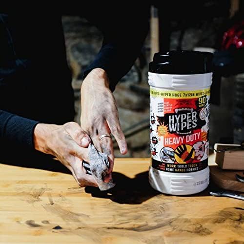 Hyper Wipes, 6 Pack Heavy Duty Hand & Tool Cleaning Wipes, Degreasing, All - Image 5
