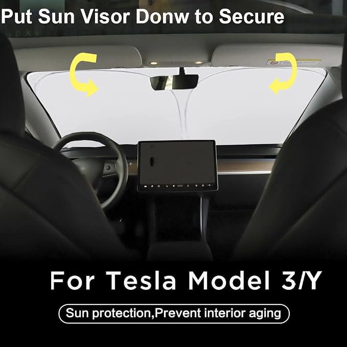 Gven Windshield Sun Shade for Tesla Model Y/3 Accessories 2025 Car Front Window - Image 6