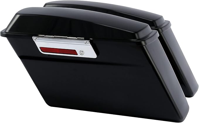 XFMT Matte Black Hard Saddlebags Saddle Bags Trunk W/Chrome Conversion Brackets - Image 4