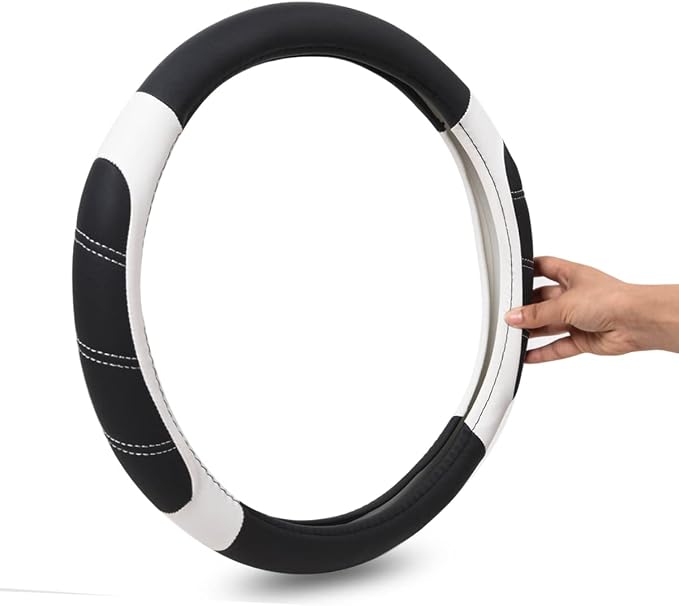 CAR PASS Line Rider Microfiber Leather Sporty Steering Wheel Cover Universal - Image 8