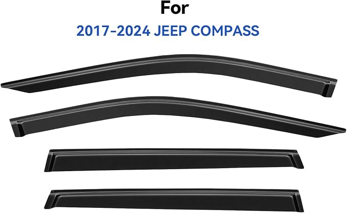 Window Visors Rain Guards for 2017-2025 Jeep Compass, Out-Channel Window Vent - Image 2