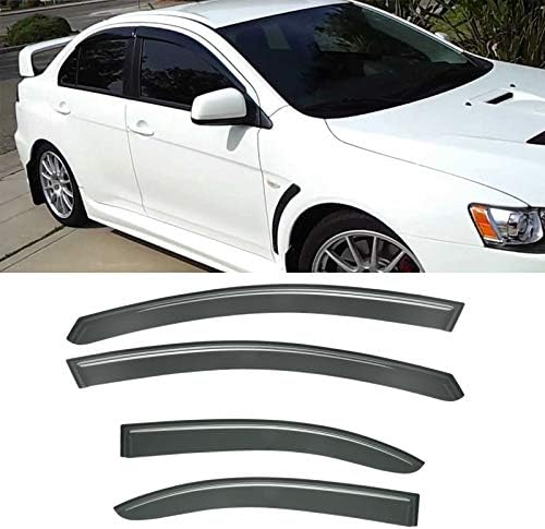4pcs for 08-17 Lancer/Evo 10/X Sedan Sun Rain Guard Window Visors by Unknown