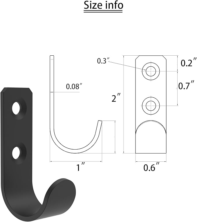 Wall Hooks Coat Hook Robe Hanging Robe & Towel Hooks, Utility Hooks Indoor - Image 4