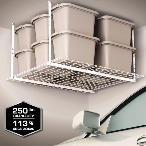 Overhead adjustable Garage Storage Rack, Heavy Duty Steel Garage Storage System - Image 6