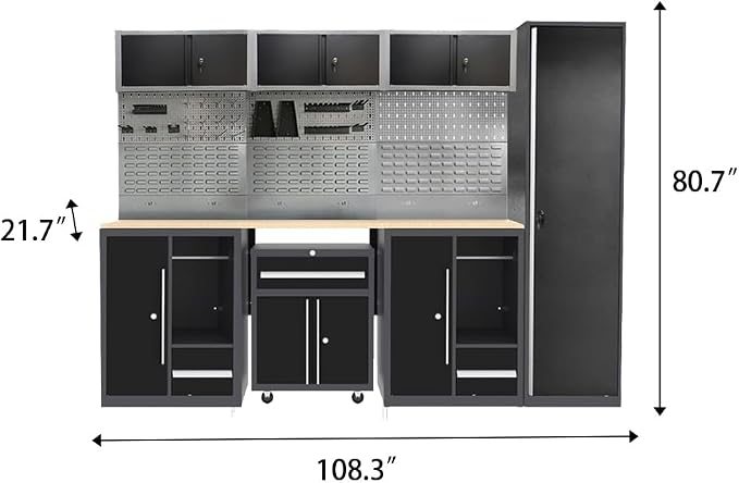 JZD Workshop Storage Cabinet System, Professional Tool Workbench - Image 2