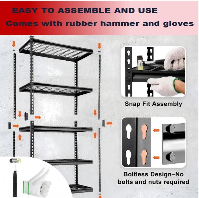 5 Tire Storage Shelving Heavy Duty Garage Shelves 2000LBS Load Bearing - Image 8