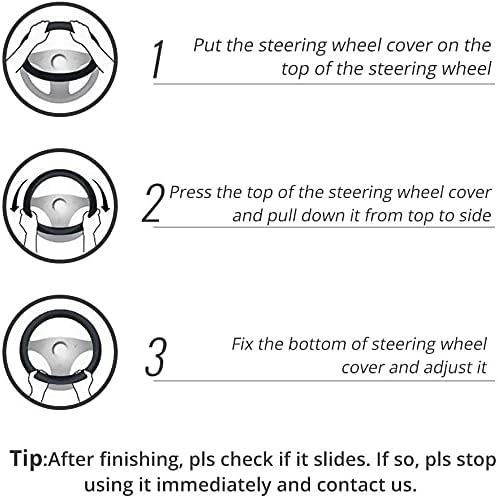 Leather Car Steering Wheel Cover 15 inch Universal Fit Microfiber Steering - Image 9