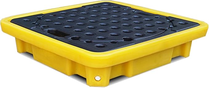 2 Drum Containment Spill Pallet, Polyethylene Low Profile Paint Bucket Tray by PFCDZDU