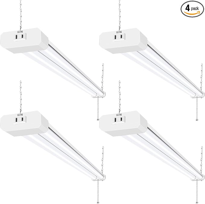 hykolity 4 Pack 4FT LED Shop Light, Linkable Utility Shop Lights, 5000K by hykolity