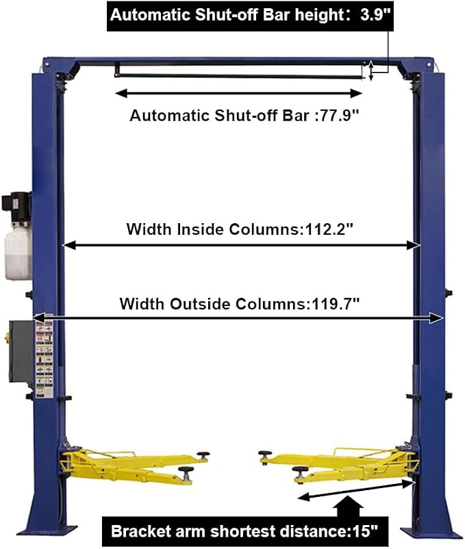 Car Lift 9, 000lbs 2 Post Auto Lift Overhead Auto Truck Hoist - Image 6