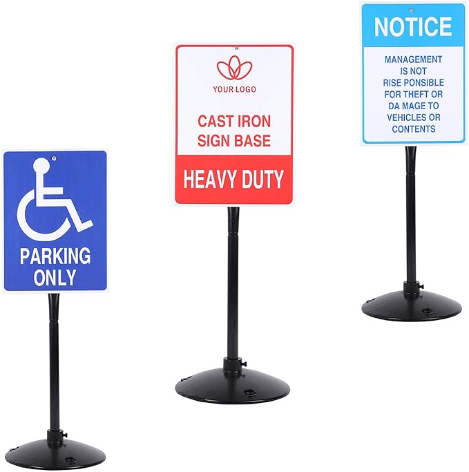 Heavy Duty Cast Iron Sign Post and Base Kit - Image 2