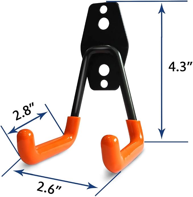 2 Pack Garage Storage Utility Hooks，Garage Garden Tool Organizer，Steel Wall - Image 2