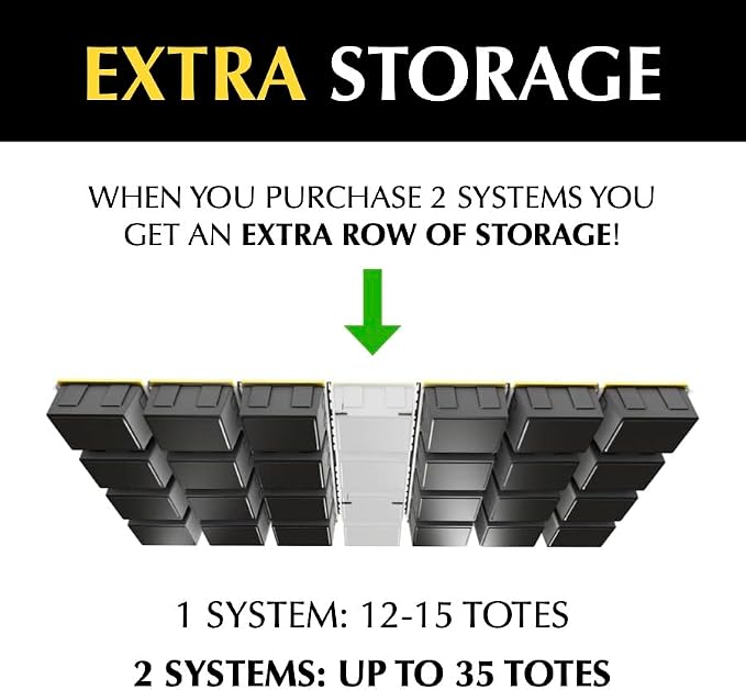 Tote Slide PRO – Made in USA | Heavy-Duty Alloy Steel Overhead Rack – Organize - Image 3