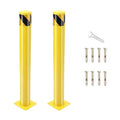 2 Pack Safety Bollard Post, 30 Inch Height 4.5 Inch Diameter Yellow Pipe Safety by Doppeltcharms