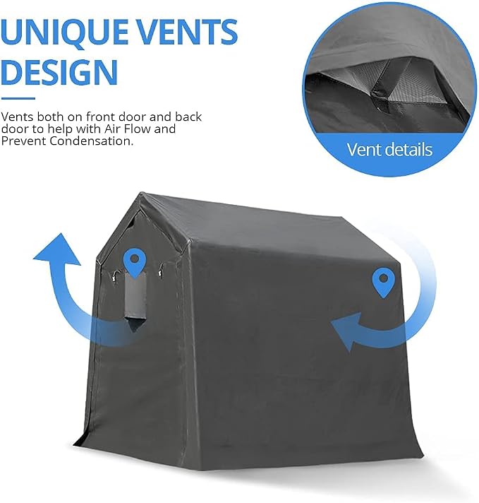 ADVANCE OUTDOOR 6x8 ft Outdoor Portable Storage Shelter Shed - Image 2