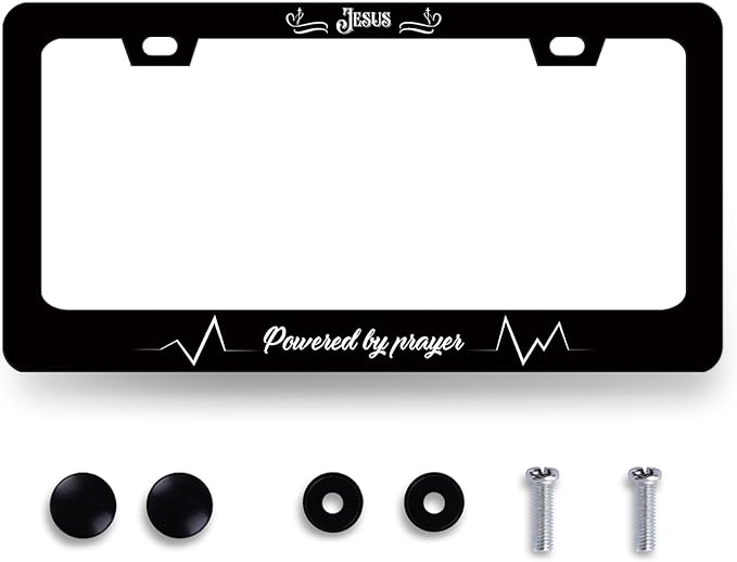 Jesus Cross License Plate Frame Funny Christian License Plate Holder Stainless by RNKATIH