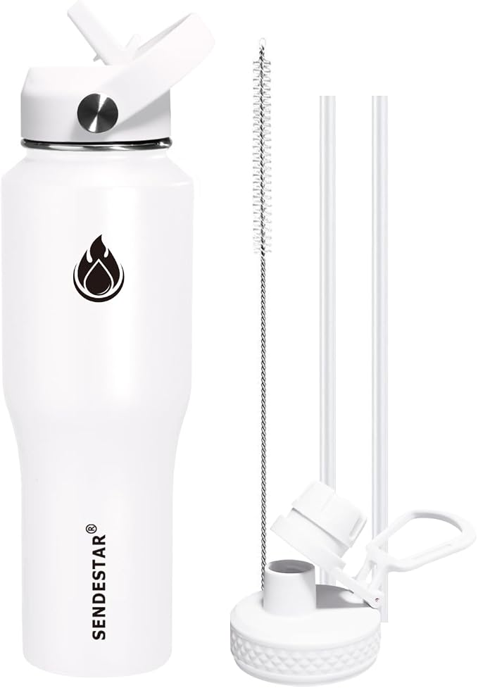 SENDESTAR 32oz Water Bottle Wide Mouth Stainless Steel Vacuum Insulated Double by Sendestar