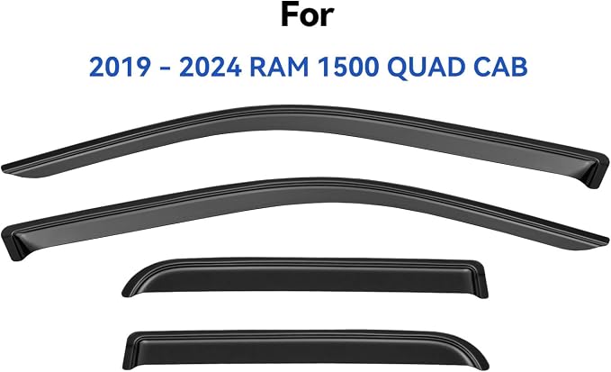 Window Visors Rain Guards for 2019-2025 Dodge Ram 1500 Quad Cab, Window Vent - Image 3