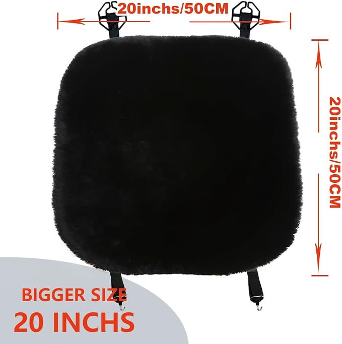20 inchs Fluffy Genuine Australia Sheepskin Car Seat Cover - Image 3