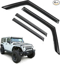 Rain Guards for Jeep Wrangler JK 2007-2018, Tape-on Side Window Deflectors for by LETINGFAR