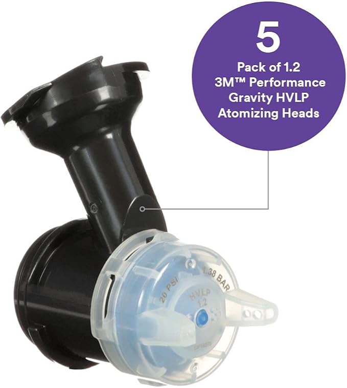 3M Performance Gravity HVLP Atomizing Head Refill Kit, Size 1.2, - Image 2