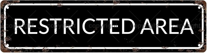 RESTRICTED AREA Space Vintage Metal Tin Street Sign Bar Cafe Garage Cave Home by Unknown