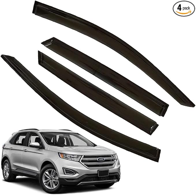 Rain Guards for Edge 2015-2024 SE SEL ST ST-Line Titanium, Tape-on Side Window by LETINGFAR