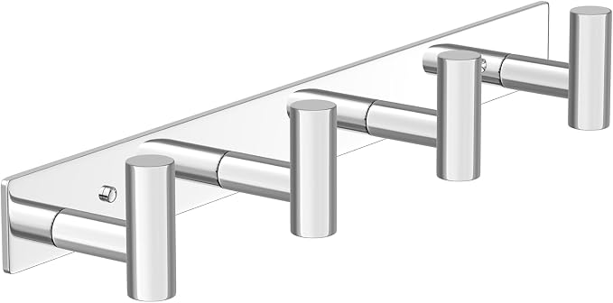 Wall Mounted Coat Rack-4 Hooks, Heavy Duty Stainless Steel Hook Rail - Image 8