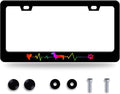 Rainbow Lifeline Love Dog License Plate Frame License Plate Stainless Steel by GORSNKYE