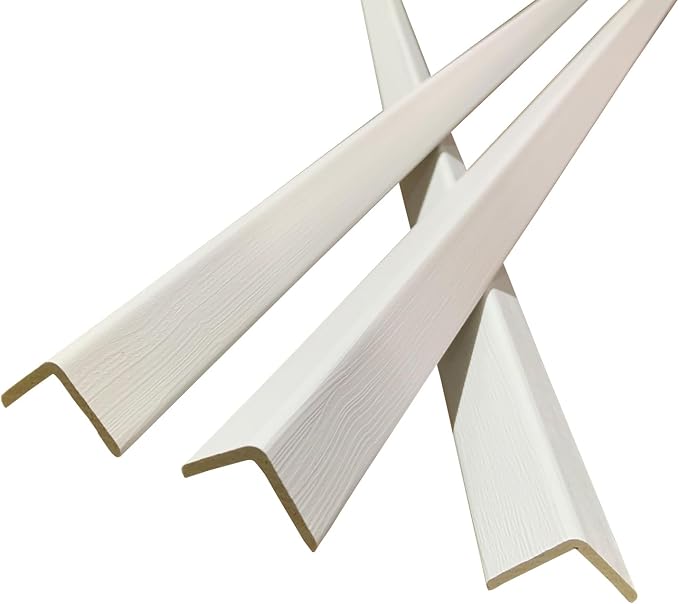 Wall Corner Protector 3PCS 45" Corner Molding Trim White Wood Grain Corner Trim by Yutianli