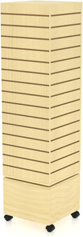 WISDOMFUR Rotating Slatwall Display Rack – 16"x16"x60" Maple Spinning Tower by Unknown
