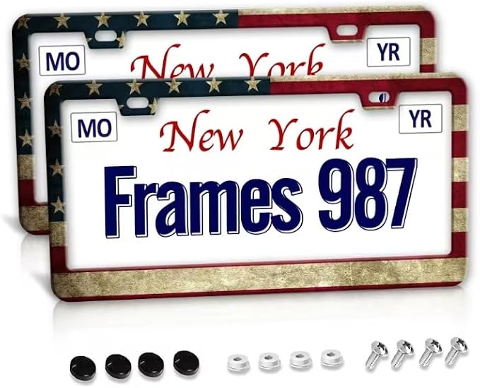 Patriotic License Plate Frame, American Flag License Plate Frame, Flag License by pmzrao