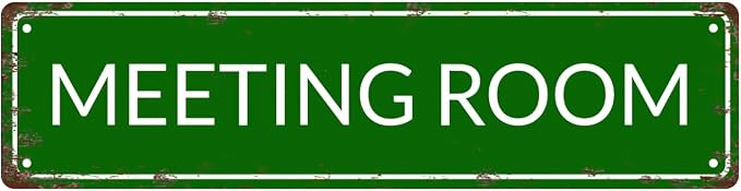MEETING ROOM Space Vintage Metal Tin Sign, Street Sign, Home Decor, Room Decor by Unknown