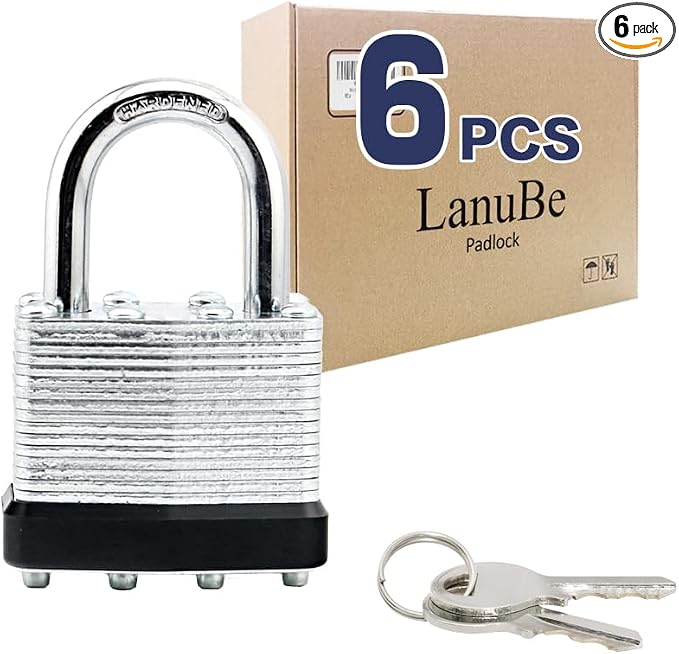 LanuBe Lock Laminated keyed Padlock, keyed Alike Locks, Normal Shackle by LanuBe
