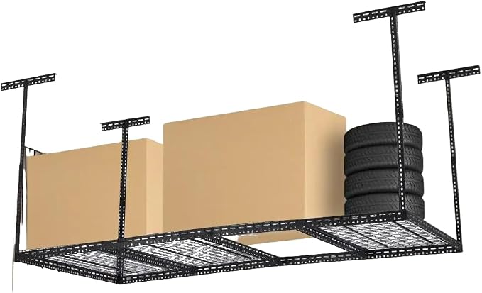 4x6 FT Overhead Garage Storage Rack, Steel Ceiling Storage Rack by EcoSummer