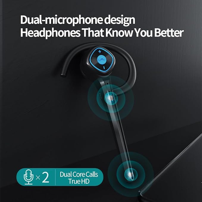 IHAO Wireless Bluetooth Earpiece Headphone Dual Noise Cancelling Mic Painless - Image 3
