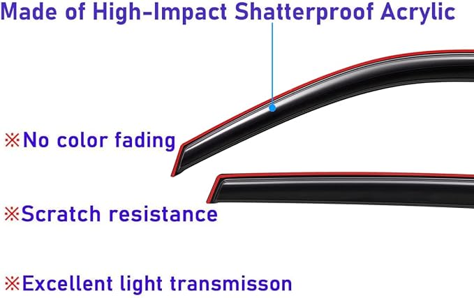 Lightronic Extra Durable Clip-on in-Channel Auto Vent Window Visor, Fits - Image 3
