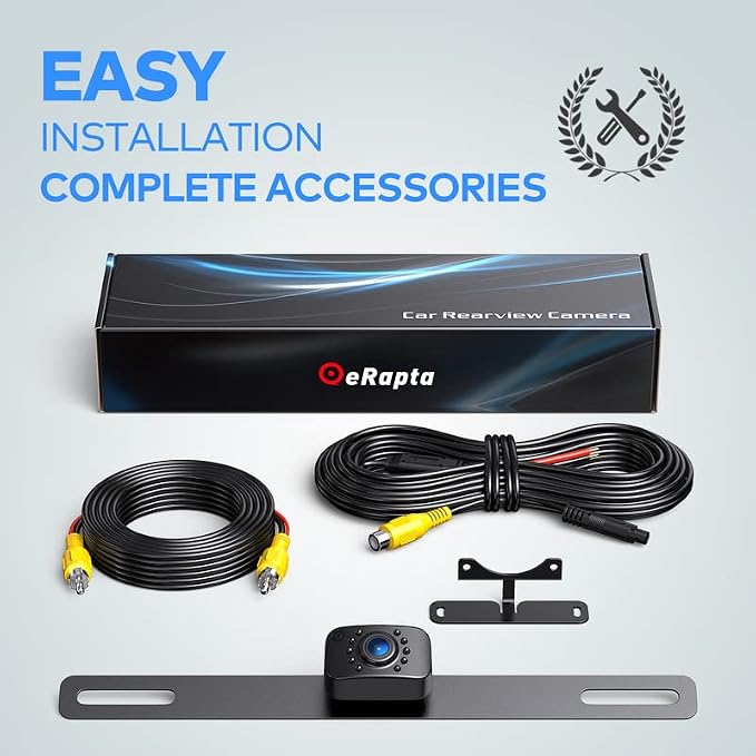 eRapta ERT01 HD Backup Camera Rear View License Plate Reverse Camera Universal - Image 9