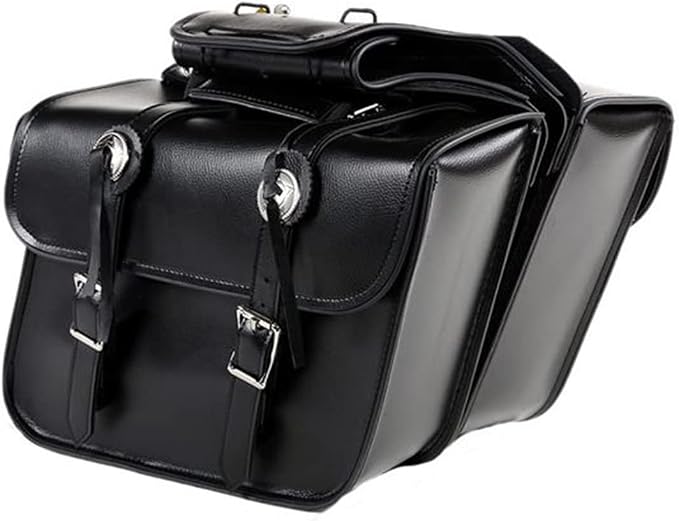 GARGOYLE BELLS Motorcycle Saddle Bags Leather Motorcycle Luggage Bag by GARGOYLEBELLS