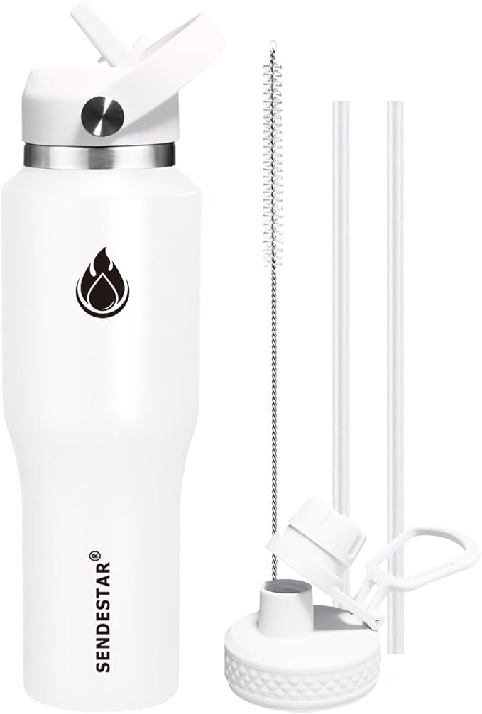 SENDESTAR 40oz Water Bottle Wide Mouth Stainless Steel Vacuum Insulated Double by Sendestar