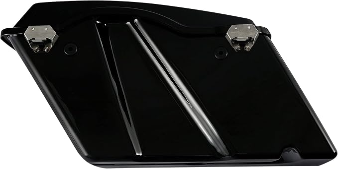 XFMT Vivid Black Hard Saddlebags Saddle Bags Trunk W/Chrome Conversion Brackets - Image 4