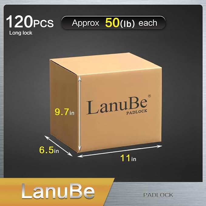 LanuBe Laminated Padlock 1-9/16inch Long Shackle 120 Pack Keyed Alike, Bulk - Image 5