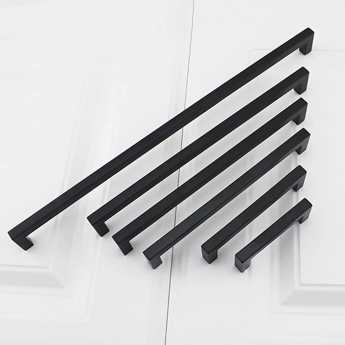 goldenwarm 3 Inch 100 Pack Matte Black Flat Square Bar Kitchen Hardware Closet - Image 8
