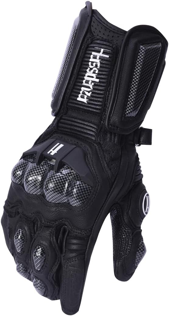 Harssidanzar Leather Motorcycle Gloves - Image 4