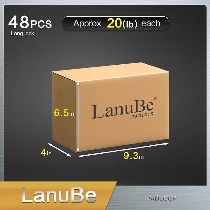 LanuBe Laminated Padlock 1-9/16inch Long Shackle 48 Pack Keyed Alike, Bulk Locks - Image 5