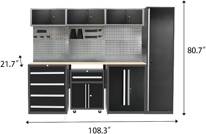 JZD Storage Cabinet System Workshop, Professional Tool Storage Workbench Set - Image 2