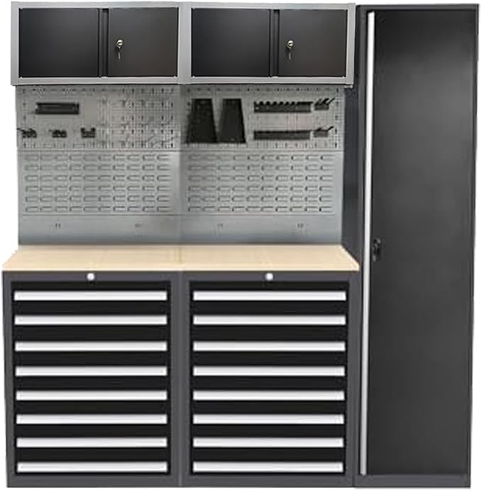 Metal Garage Cabinet Set, Heavy Duty by JZD