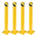 4 Pcs Safety Bollard, 42 Inch High Heavy-Duty Yellow Safety Bollard Steel Posts by CuisinAid