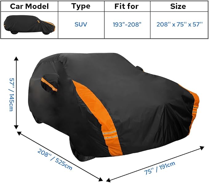 Avecrew SUV Car Cover Waterproof All Weather - Image 2